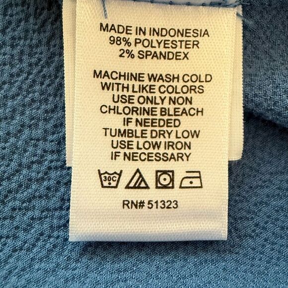 CeCe Blue V-neck Circle Trim and Ruffled Three-quarter Sleeves Top size Large - Picture 6 of 7